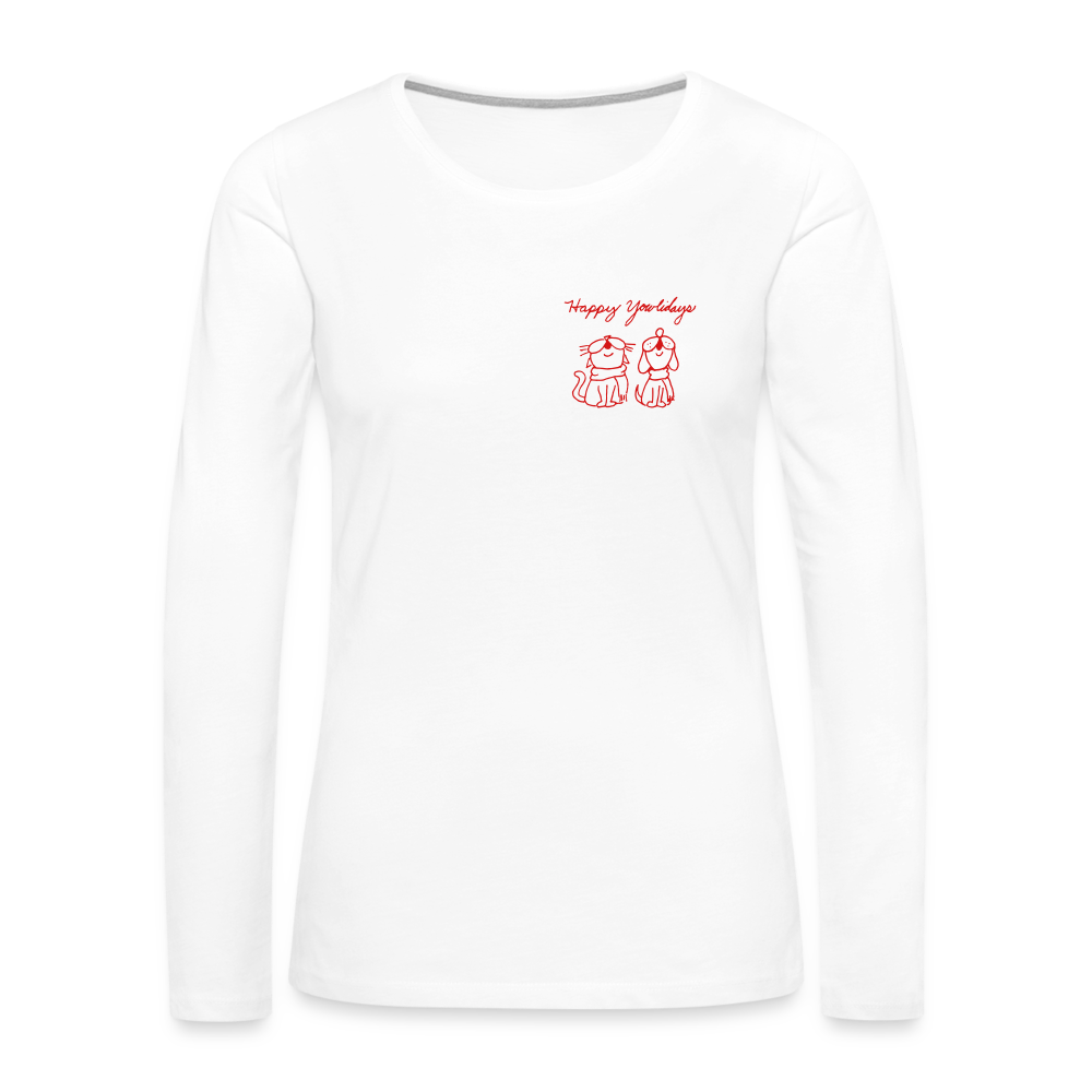 
                  
                    Happy Yowlidays Small Logo Contoured Premium Long Sleeve T-Shirt - white
                  
                