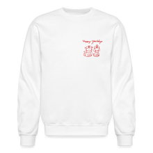 Load image into Gallery viewer, Happy Yowlidays Small Logo Crewneck Sweatshirt - white