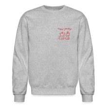Load image into Gallery viewer, Happy Yowlidays Small Logo Crewneck Sweatshirt - heather gray