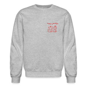 Happy Yowlidays Small Logo Crewneck Sweatshirt - heather gray