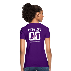 Pink Puppy Love Contoured T-Shirt - purple