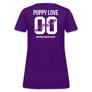 Pink Puppy Love Contoured T-Shirt - purple