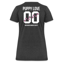 Load image into Gallery viewer, Pink Puppy Love Contoured T-Shirt - heather black