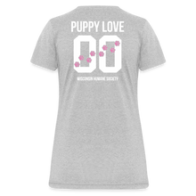 Load image into Gallery viewer, Pink Puppy Love Contoured T-Shirt - heather gray