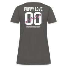 Load image into Gallery viewer, Pink Puppy Love Contoured T-Shirt - charcoal