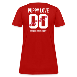 Pink Puppy Love Contoured T-Shirt - red