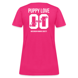 Pink Puppy Love Contoured T-Shirt - fuchsia