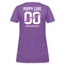 Load image into Gallery viewer, Pink Puppy Love Contoured T-Shirt - purple heather