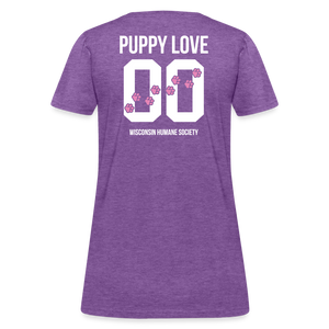 Pink Puppy Love Contoured T-Shirt - purple heather