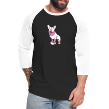 Load image into Gallery viewer, Pink Puppy Love Baseball T-Shirt - black/white