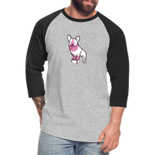 Load image into Gallery viewer, Pink Puppy Love Baseball T-Shirt - heather gray/black
