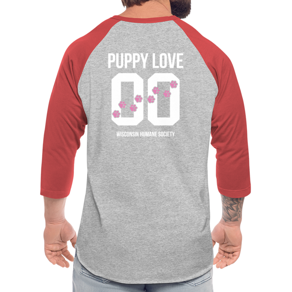 
                  
                    Pink Puppy Love Baseball T-Shirt - heather gray/red
                  
                