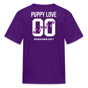 Pink Puppy Love Kids' T-Shirt - purple