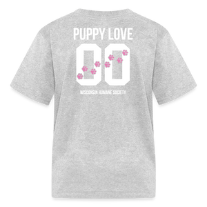 Pink Puppy Love Kids' T-Shirt - heather gray