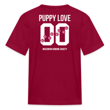 Load image into Gallery viewer, Pink Puppy Love Kids&#39; T-Shirt - dark red