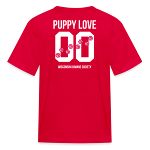 Pink Puppy Love Kids' T-Shirt - red