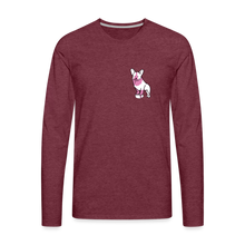 Load image into Gallery viewer, Pink Puppy Love Classic Premium Long Sleeve T-Shirt - heather burgundy