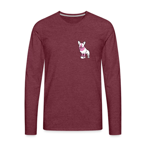 Pink Puppy Love Classic Premium Long Sleeve T-Shirt - heather burgundy