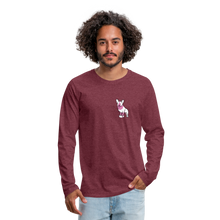 Load image into Gallery viewer, Pink Puppy Love Classic Premium Long Sleeve T-Shirt - heather burgundy