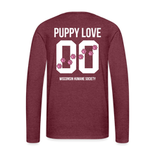 Load image into Gallery viewer, Pink Puppy Love Classic Premium Long Sleeve T-Shirt - heather burgundy