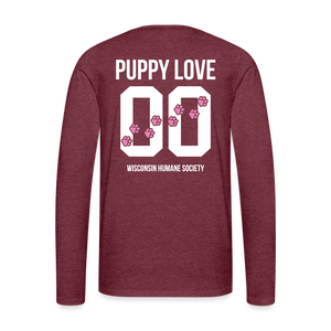 Pink Puppy Love Classic Premium Long Sleeve T-Shirt - heather burgundy