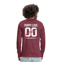 Load image into Gallery viewer, Pink Puppy Love Classic Premium Long Sleeve T-Shirt - heather burgundy