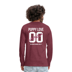 Pink Puppy Love Classic Premium Long Sleeve T-Shirt - heather burgundy