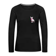 Load image into Gallery viewer, Pink Puppy Love Contoured Premium Long Sleeve T-Shirt - black