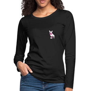 Pink Puppy Love Contoured Premium Long Sleeve T-Shirt - black