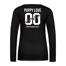 Load image into Gallery viewer, Pink Puppy Love Contoured Premium Long Sleeve T-Shirt - black