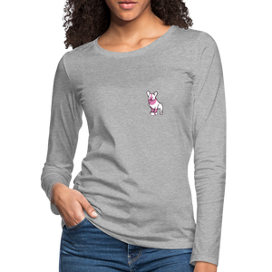 Pink Puppy Love Contoured Premium Long Sleeve T-Shirt - heather gray