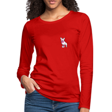 Load image into Gallery viewer, Pink Puppy Love Contoured Premium Long Sleeve T-Shirt - red