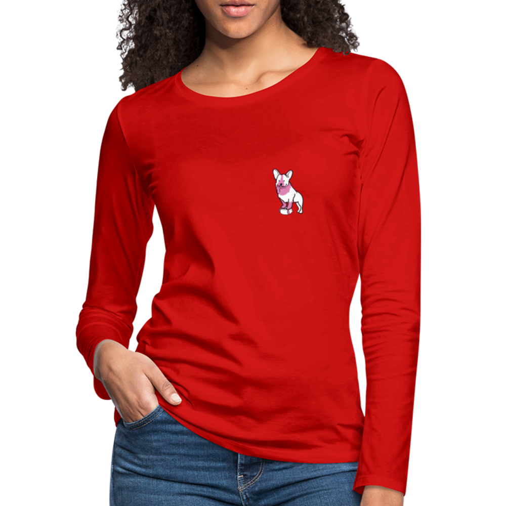 Pink Puppy Love Contoured Premium Long Sleeve T-Shirt - red