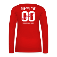 Load image into Gallery viewer, Pink Puppy Love Contoured Premium Long Sleeve T-Shirt - red