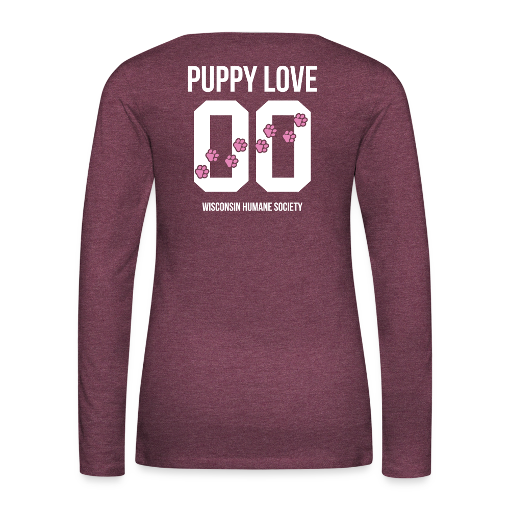 
                  
                    Pink Puppy Love Contoured Premium Long Sleeve T-Shirt - heather burgundy
                  
                