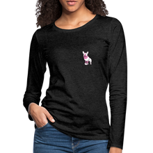 Load image into Gallery viewer, Pink Puppy Love Contoured Premium Long Sleeve T-Shirt - charcoal grey