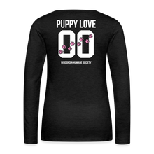 Load image into Gallery viewer, Pink Puppy Love Contoured Premium Long Sleeve T-Shirt - charcoal grey