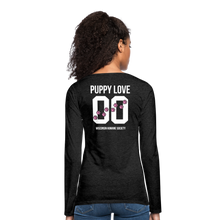 Load image into Gallery viewer, Pink Puppy Love Contoured Premium Long Sleeve T-Shirt - charcoal grey