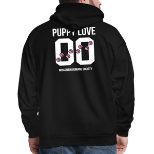 Pink Puppy Love Hoodie - black