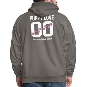 Pink Puppy Love Hoodie - asphalt gray