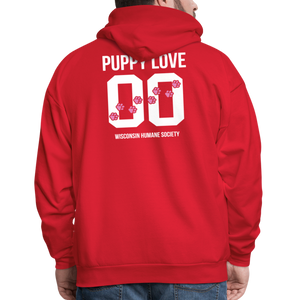 Pink Puppy Love Hoodie - red