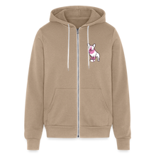 Load image into Gallery viewer, Pink Puppy Love Bella + Canvas Unisex Full Zip Hoodie - tan