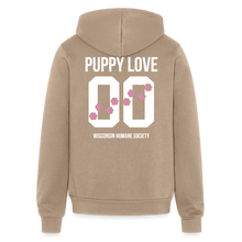 Load image into Gallery viewer, Pink Puppy Love Bella + Canvas Unisex Full Zip Hoodie - tan