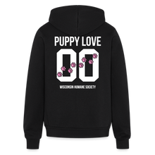 Load image into Gallery viewer, Pink Puppy Love Bella + Canvas Unisex Full Zip Hoodie - black