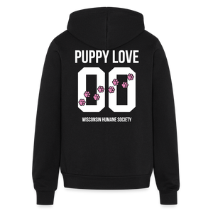 Pink Puppy Love Bella + Canvas Unisex Full Zip Hoodie - black