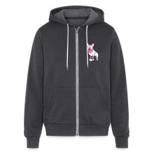 Load image into Gallery viewer, Pink Puppy Love Bella + Canvas Unisex Full Zip Hoodie - charcoal grey