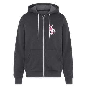 Pink Puppy Love Bella + Canvas Unisex Full Zip Hoodie - charcoal grey