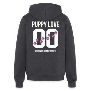 Pink Puppy Love Bella + Canvas Unisex Full Zip Hoodie - charcoal grey