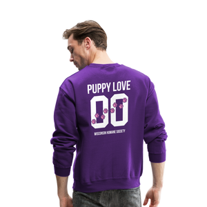 Pink Puppy Love Crewneck Sweatshirt - purple