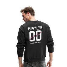 Load image into Gallery viewer, Pink Puppy Love Crewneck Sweatshirt - black